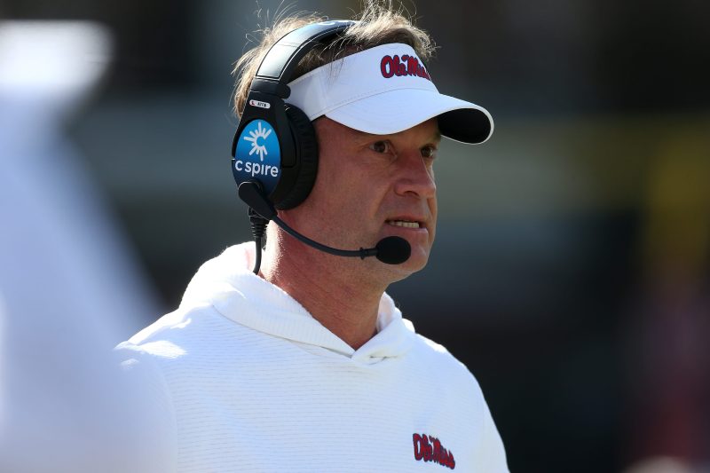 Ole Miss coach Lane Kiffin has encounter with reporter after win